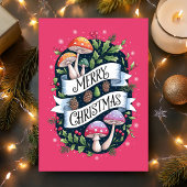 Cartes Pour Fêtes Annuelles Joyeux champignons de Noël