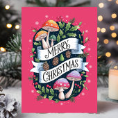 Cartes Pour Fêtes Annuelles Joyeux champignons de Noël
