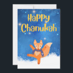 Cartes Pour Fêtes Annuelles Joyeux Chanukah avec renard dansant<br><div class="desc">Joyeux renard dansant dans la neige. Carte Chanukah amusante pour tout le monde.</div>