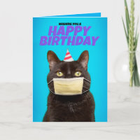 Joyeux Chat d'Anniversaire en Coronavirus Masque V