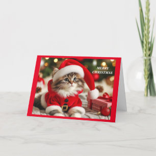 Cartes Pour Fêtes Annuelles Joyeux chat de Noël