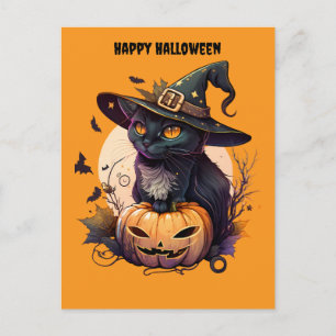 Cartes Pour Fêtes Annuelles Joyeux chat d'Halloween