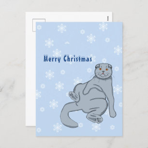 Cartes Pour Fêtes Annuelles Joyeux chat écossais de Noël
