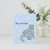 Cartes Pour Fêtes Annuelles Joyeux chat écossais de Noël (Debout devant)