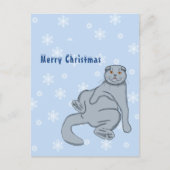 Cartes Pour Fêtes Annuelles Joyeux chat écossais de Noël (Devant)