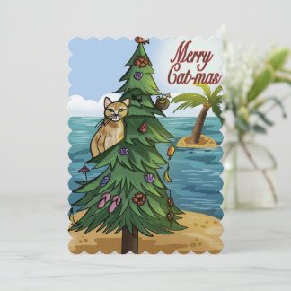 Cartes Pour Fêtes Annuelles Joyeux Chat-Noël
