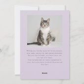 Cartes Pour Fêtes Annuelles Joyeux chat photo violet Noël (Dos)