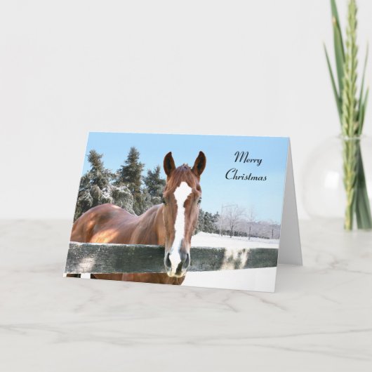 Cartes Pour Fêtes Annuelles Joyeux cheval de Noël (Devant)