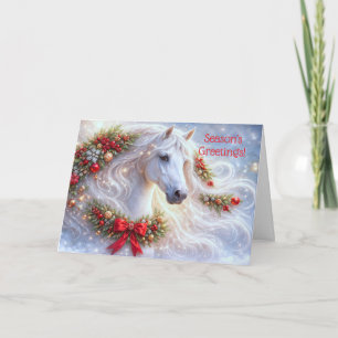 Cartes Pour Fêtes Annuelles Joyeux Cheval de Noël Vœux Fantaisie Joli