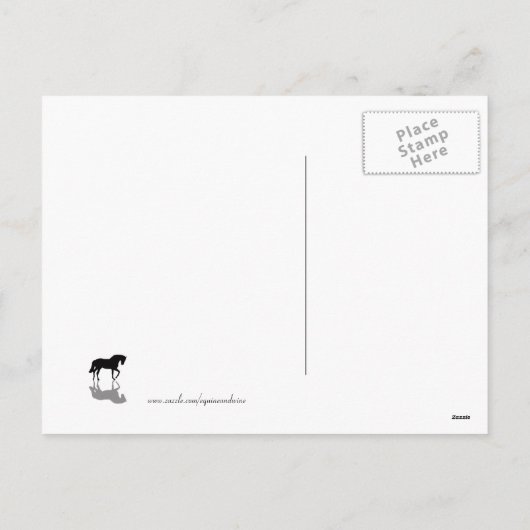 Cartes Pour Fêtes Annuelles Joyeux Cheval et Lune en neige (Dos)