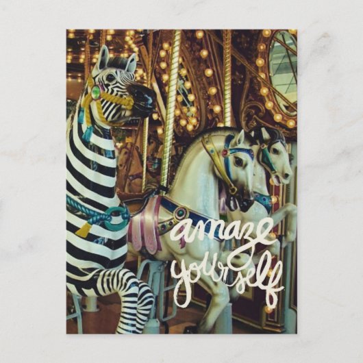 Cartes Pour Fêtes Annuelles Joyeux Cheval et Zebra Vous émerveiller Inspiratio (Devant)