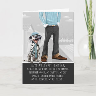 Cartes Pour Fêtes Annuelles Joyeux chien dalmatien et papa drôle Fête des Père