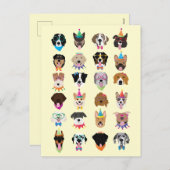 Cartes Pour Fêtes Annuelles Joyeux Chien d'Anniversaire Face À Des Animaux Vai (Devant / Derrière)