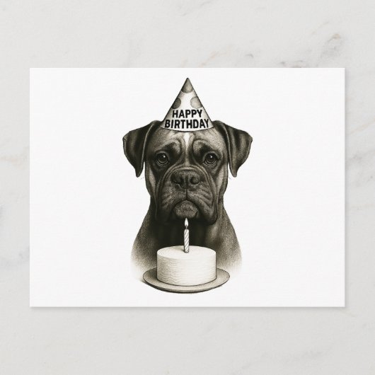 Cartes Pour Fêtes Annuelles Joyeux chien de boxe d'anniversaire (Devant)