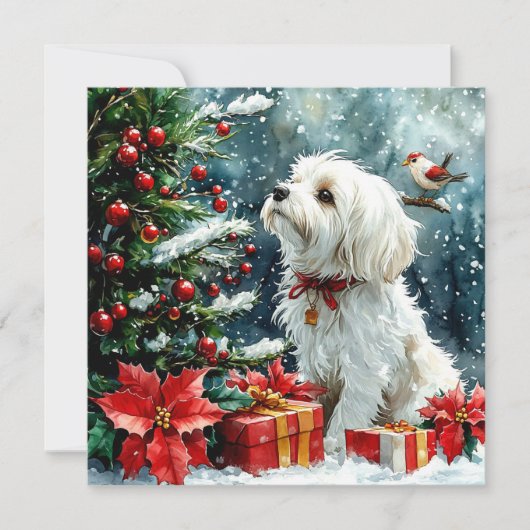 Cartes Pour Fêtes Annuelles Joyeux chien de Noël (Devant)