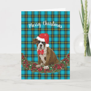 Cartes Pour Fêtes Annuelles Joyeux chien de Noël Chien coquelicot de Santa Hat