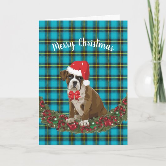 Cartes Pour Fêtes Annuelles Joyeux chien de Noël Chien coquelicot de Santa Hat (Devant)