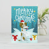 Cartes Pour Fêtes Annuelles Joyeux chien Noël drôle hiver (Debout devant)