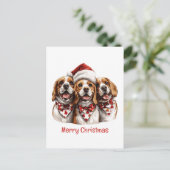 Cartes Pour Fêtes Annuelles Joyeux Chiens Beagles de Noël (Debout devant)