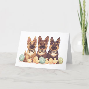 Cartes Pour Fêtes Annuelles Joyeux Chiens bergers allemands de Pâques