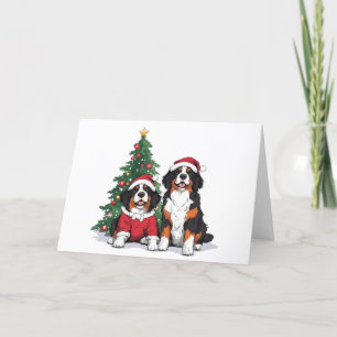 Cartes Pour Fêtes Annuelles Joyeux Chiens de montagne bernois de Noël