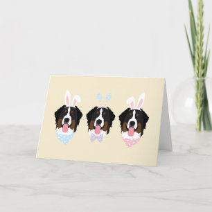 Cartes Pour Fêtes Annuelles Joyeux Chiens de montagne bernois de Pâques