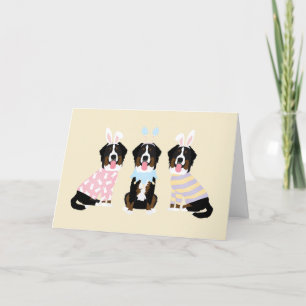 Cartes Pour Fêtes Annuelles Joyeux Chiens de montagne bernois de Pâques