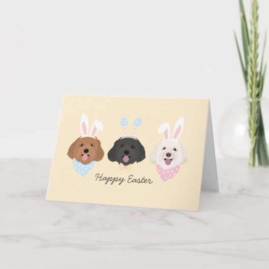 Cartes Pour Fêtes Annuelles Joyeux Chiens de Pâques (Devant)
