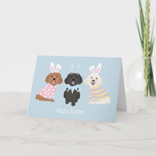 Cartes Pour Fêtes Annuelles Joyeux Chiens de Pâques (Devant)