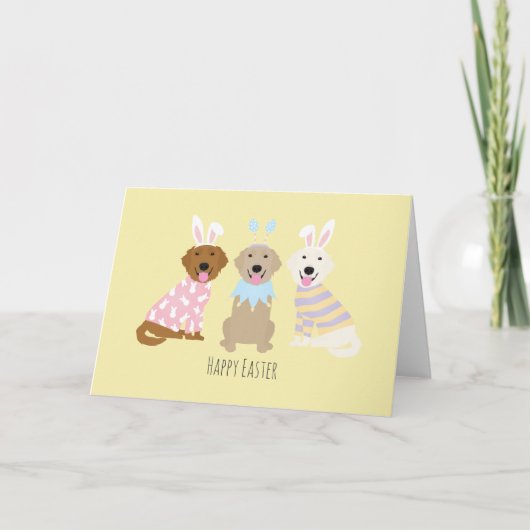 Cartes Pour Fêtes Annuelles Joyeux Chiens de Pâques (Devant)