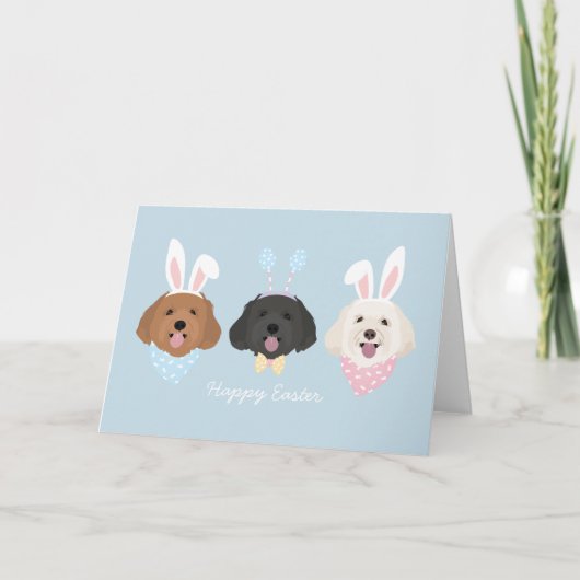 Cartes Pour Fêtes Annuelles Joyeux Chiens de Pâques (Devant)
