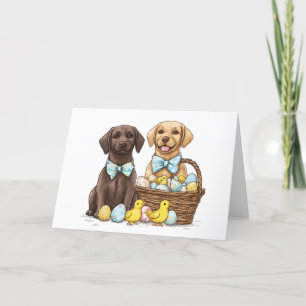 Cartes Pour Fêtes Annuelles Joyeux Chiens d'excursion de Pâques Labrador