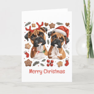 Cartes Pour Fêtes Annuelles Joyeux Chiens en boîte de Noël
