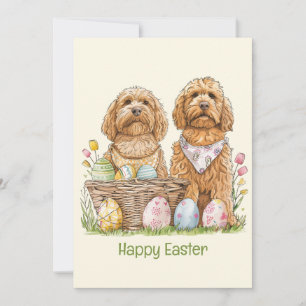 Cartes Pour Fêtes Annuelles Joyeux Chiens Goldendoodle de Pâques