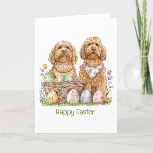 Cartes Pour Fêtes Annuelles Joyeux Chiens Goldendoodle de Pâques