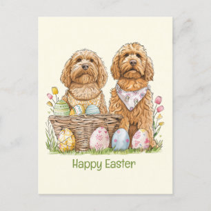 Cartes Pour Fêtes Annuelles Joyeux Chiens Goldendoodle de Pâques