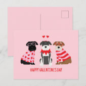 Cartes Pour Fêtes Annuelles Joyeux Chiens Schnauzer de la Journée des Valentin (Devant / Derrière)