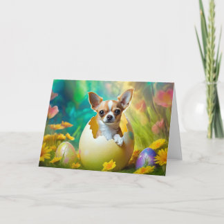 Cartes Pour Fêtes Annuelles Joyeux chiot de Pâques Chihuahua