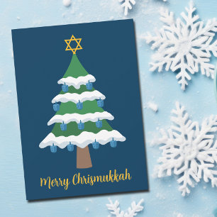 Cartes Pour Fêtes Annuelles Joyeux Chrismukkah Cute Hanoukka Christmas Tree