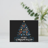 Cartes Pour Fêtes Annuelles Joyeux Chrismukkah Fête juive Hanukkah (Debout devant)