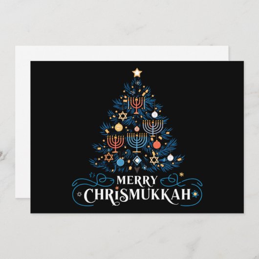 Cartes Pour Fêtes Annuelles Joyeux Chrismukkah Fête juive Hanukkah (Devant / Derrière)