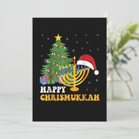 Cartes Pour Fêtes Annuelles Joyeux Chrismukkah Joyeux Hanoukka 2022 Noël Ug (Debout devant)