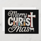 Cartes Pour Fêtes Annuelles Joyeux Christ Mas Noël chrétien Jésus Noël Noël (Devant / Derrière)