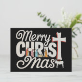 Cartes Pour Fêtes Annuelles Joyeux Christ Mas Noël chrétien Jésus Noël Noël (Debout devant)