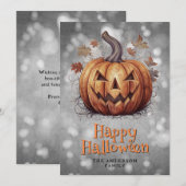 Cartes Pour Fêtes Annuelles Joyeux Citrouille Éffrayant Halloween (Devant / Derrière)