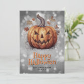 Cartes Pour Fêtes Annuelles Joyeux Citrouille Éffrayant Halloween (Debout devant)