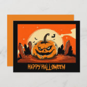 Cartes Pour Fêtes Annuelles Joyeux Citrouille Éffrayant Halloween (Devant / Derrière)