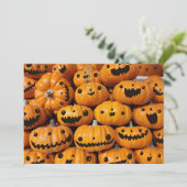 Cartes Pour Fêtes Annuelles Joyeux citrouilles Halloween saison automnale (Debout devant)