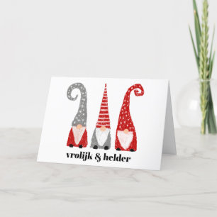 Cartes Pour Fêtes Annuelles Joyeux & Clair Trois lutins de Noël 