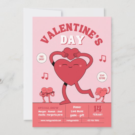 Cartes Pour Fêtes Annuelles Joyeux coeur de la Saint Valentin (Devant)